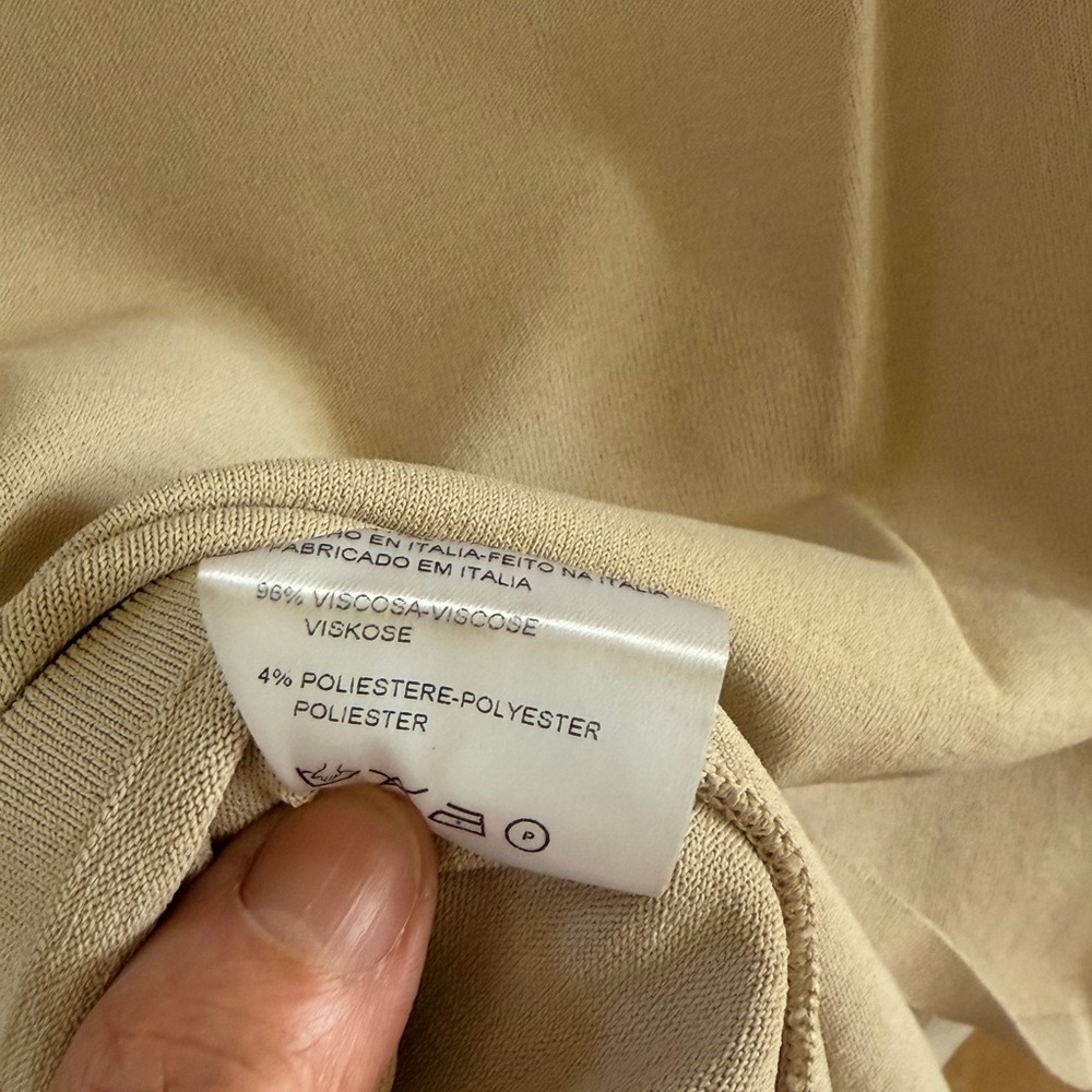 Valentino Cream Short-Sleeve Turtleneck Top with Front Twist - Picture 11 of 12